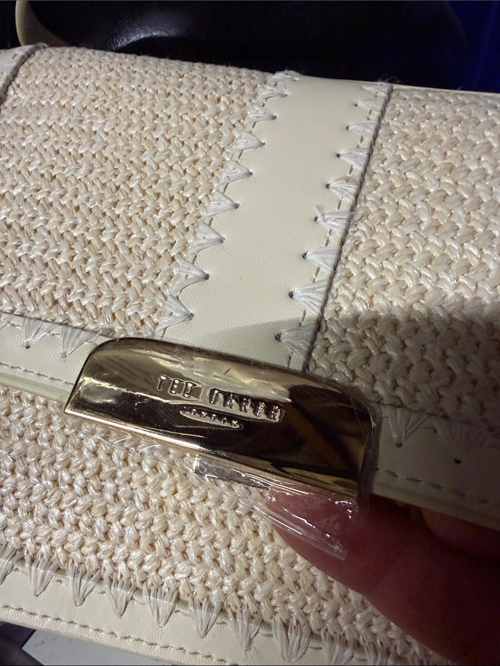 Ted Baker Beige Woven Crossbody Bag - Picture 5 of 5